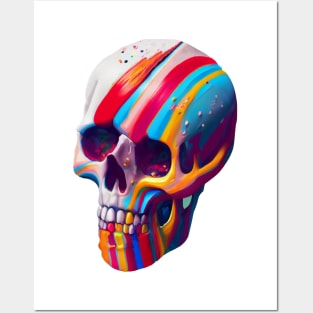 Cool Ice Cream Skull T-Shirt Posters and Art